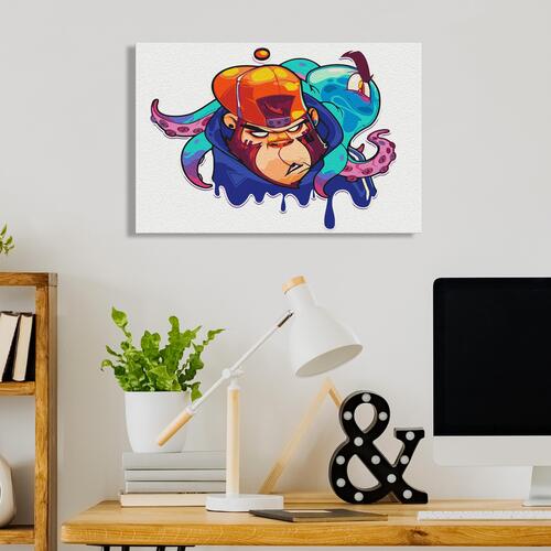 Mal selv billede - Monkey Graffiti 60 x 40 cm