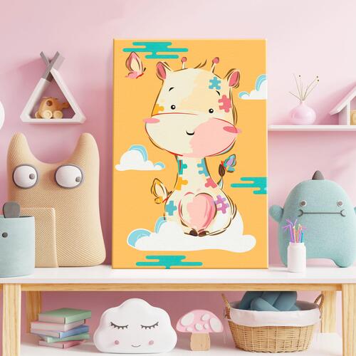 Mal selv billede - Funny Giraffe 40 x 60 cm