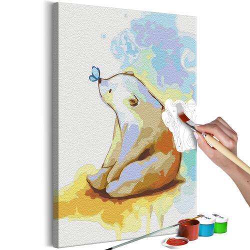 Mal selv billede - Teddy Bear and Butterfly 40 x 60 cm
