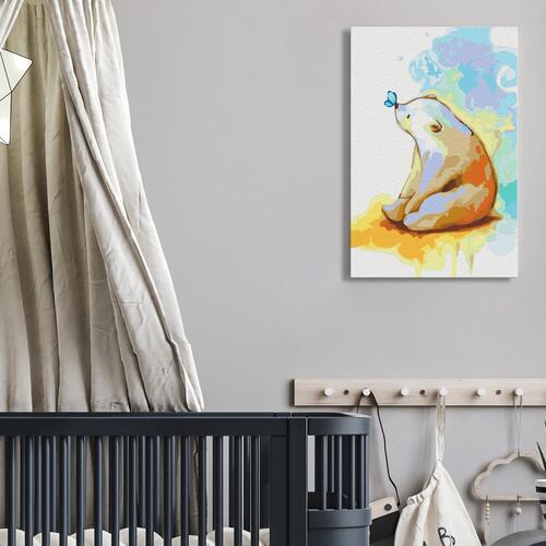 Mal selv billede - Teddy Bear and Butterfly 40 x 60 cm