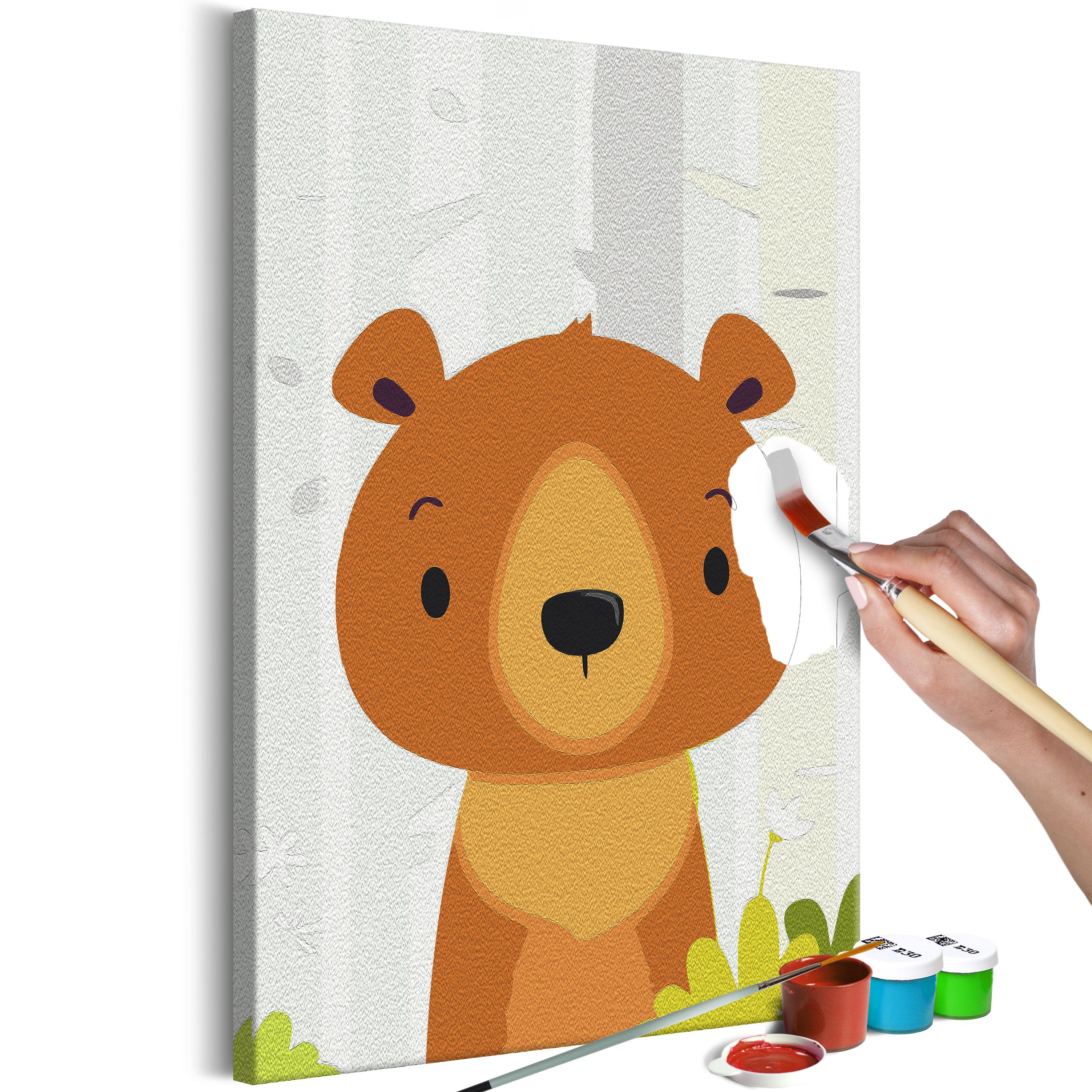 Mal selv billede - Teddy Bear in the Forest 40 x 60 cm