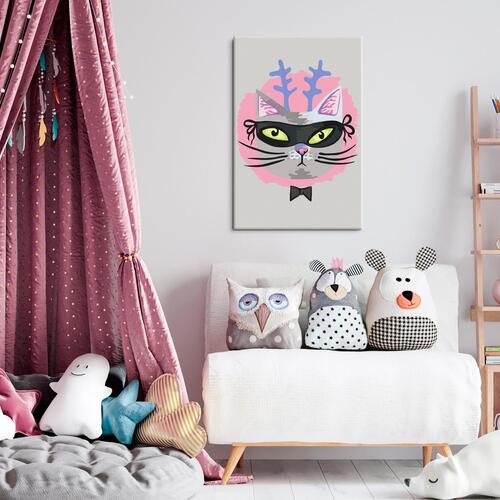 Mal selv billede - Cat With Horns 40 x 60 cm