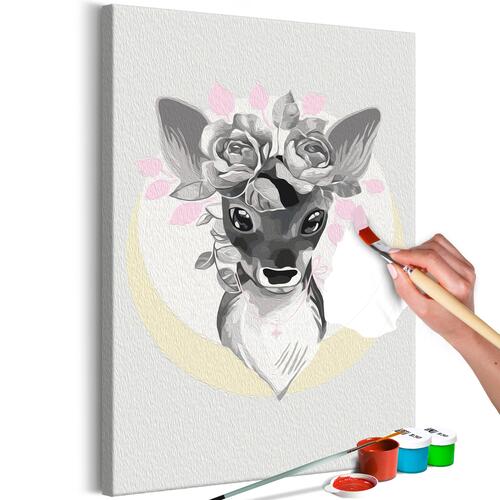 Mal selv billede - Doe with Flowers 40 x 60 cm