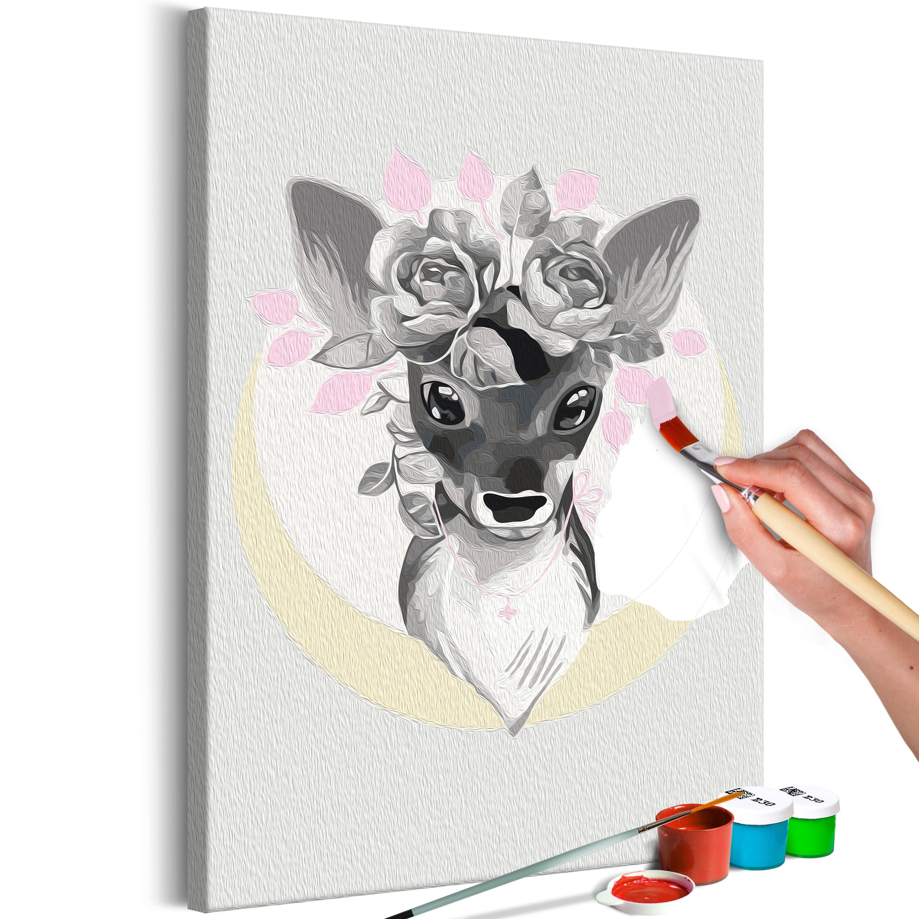 Mal selv billede - Doe with Flowers 40 x 60 cm