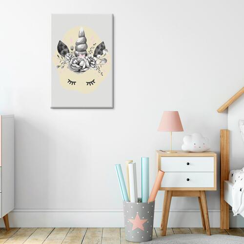 Mal selv billede - Rhino and Flowers 40 x 60 cm