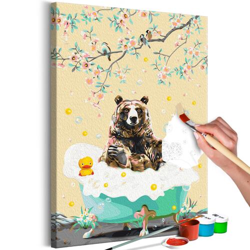 Mal selv billede - Bathing Bear 40 x 60 cm