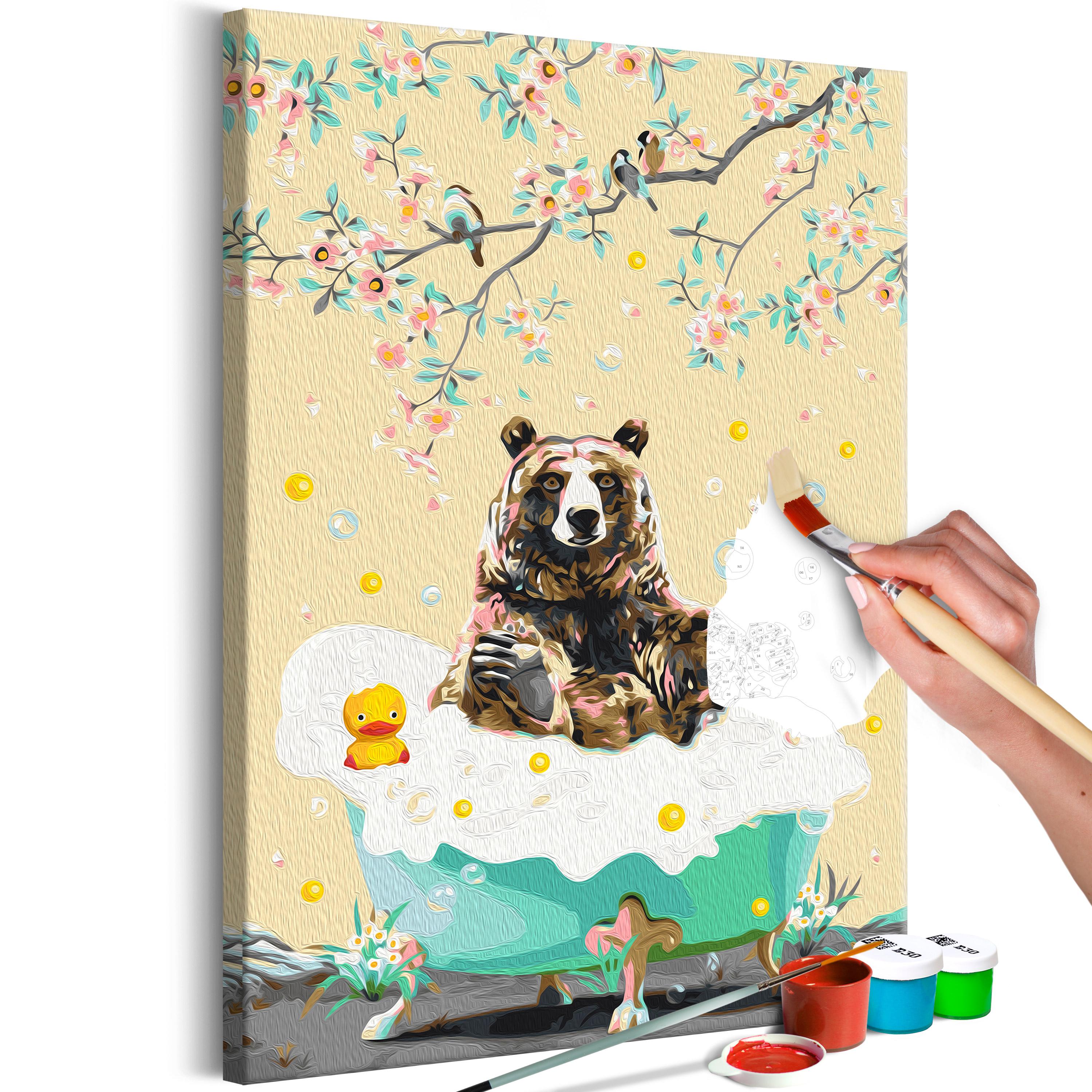 Mal selv billede - Bathing Bear 40 x 60 cm