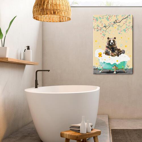 Mal selv billede - Bathing Bear 40 x 60 cm
