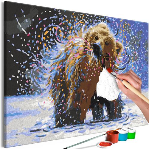 Mal selv billede - Misty Bear 60 x 40 cm