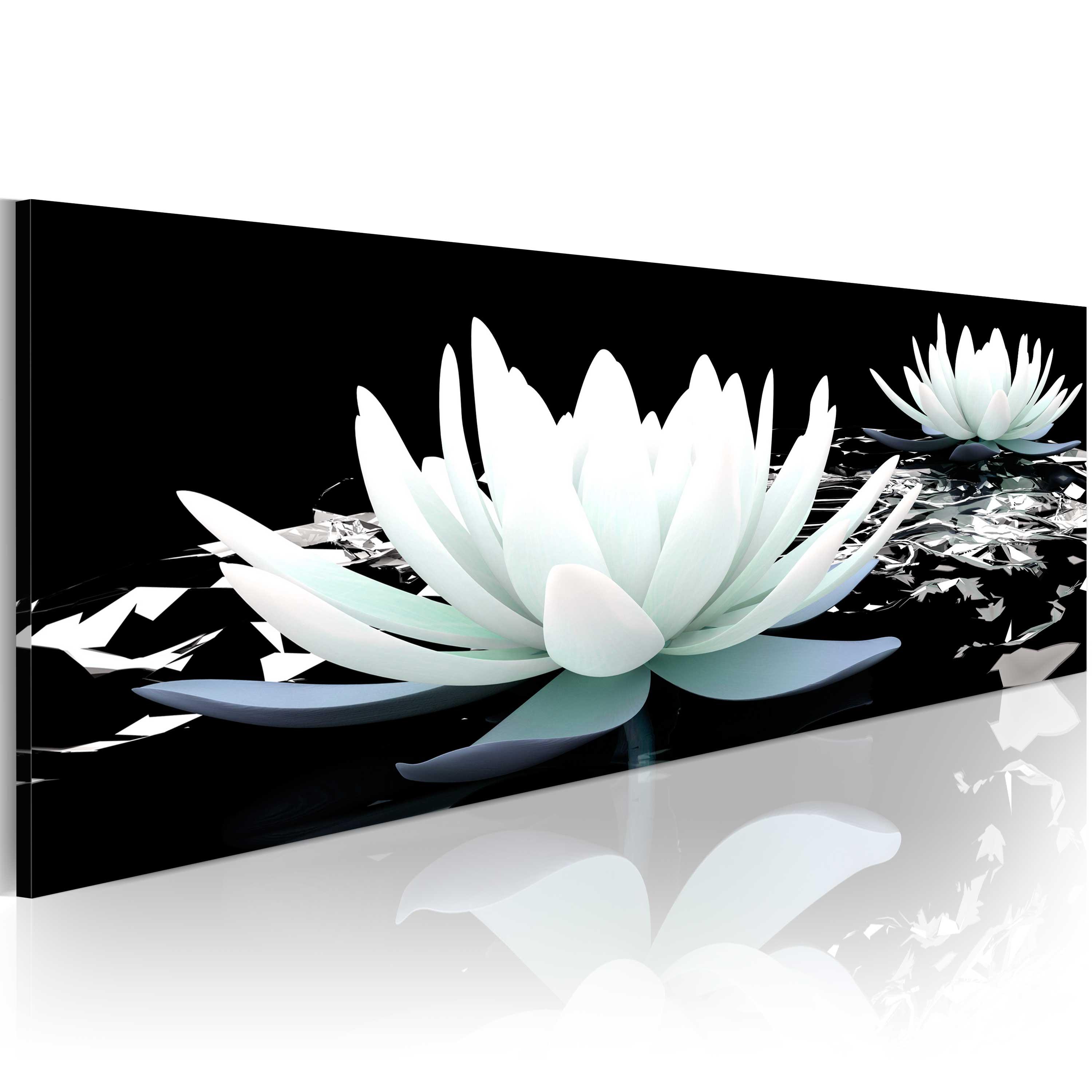 Billede - Alabaster lilies - 120 x 40 cm - Premium Print