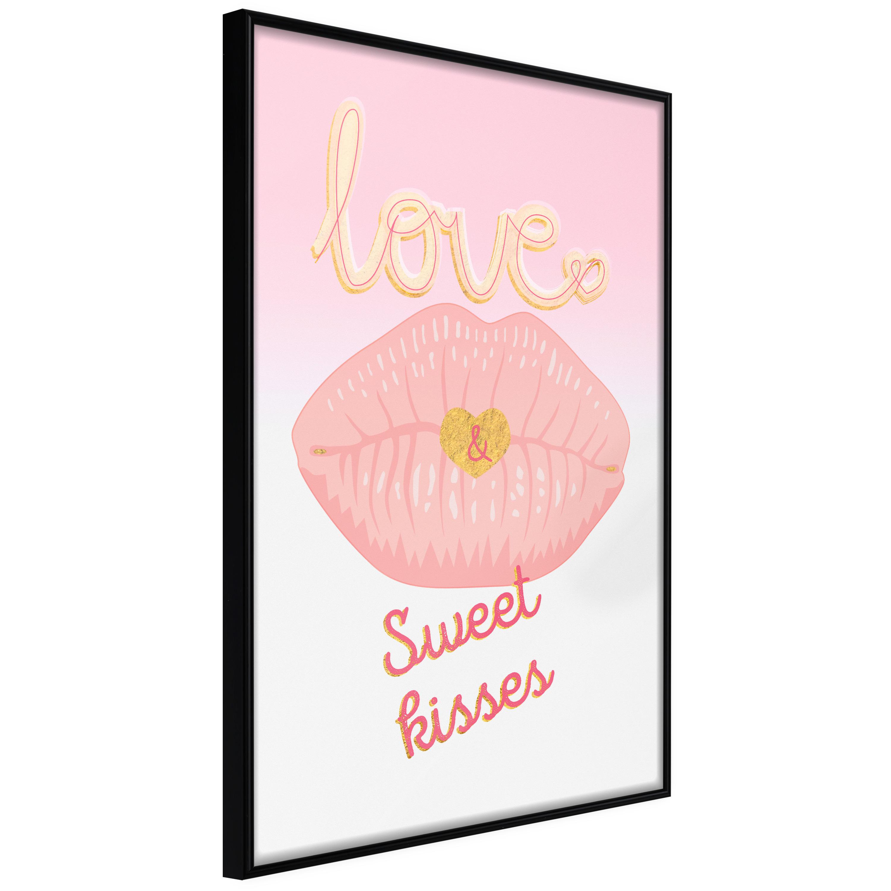 Plakat - Sweet Kisses - 40 x 60 cm - Sort ramme