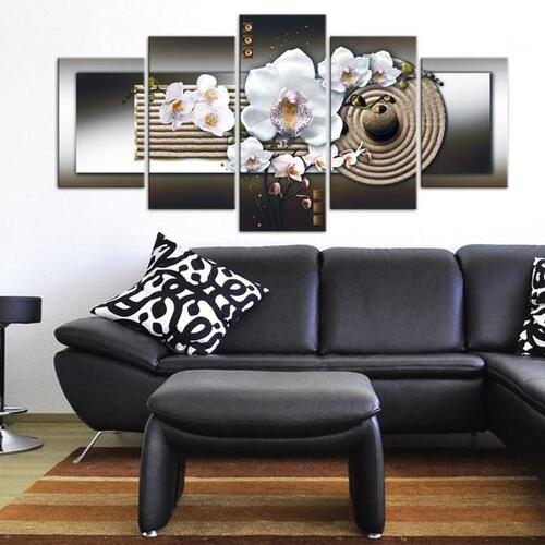 Billede - Orchid and zen garden - brown