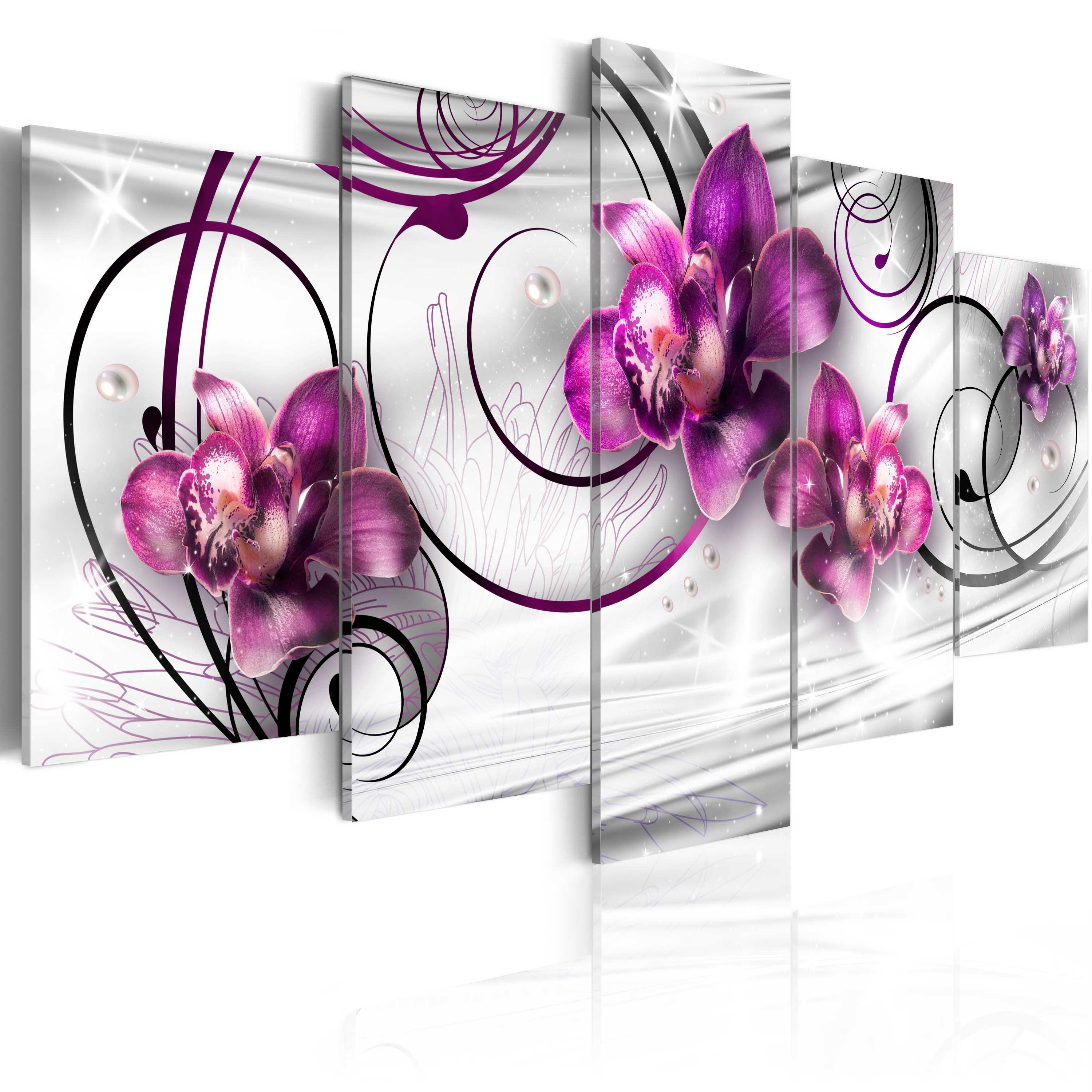 Billede - Orchids and Pearls - 100 x 50 cm - Premium Print