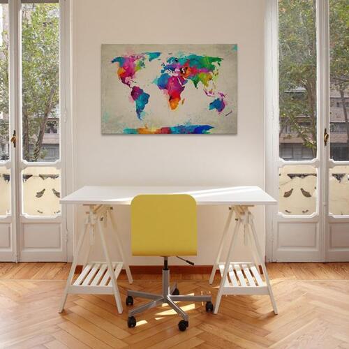 Billede - Map of the world - an explosion of colors