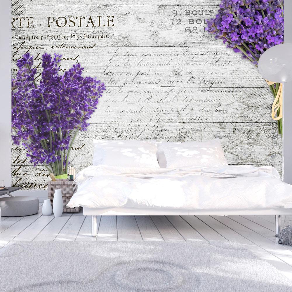 Fototapet - Lavender postcard - 350 x 245 cm - Premium