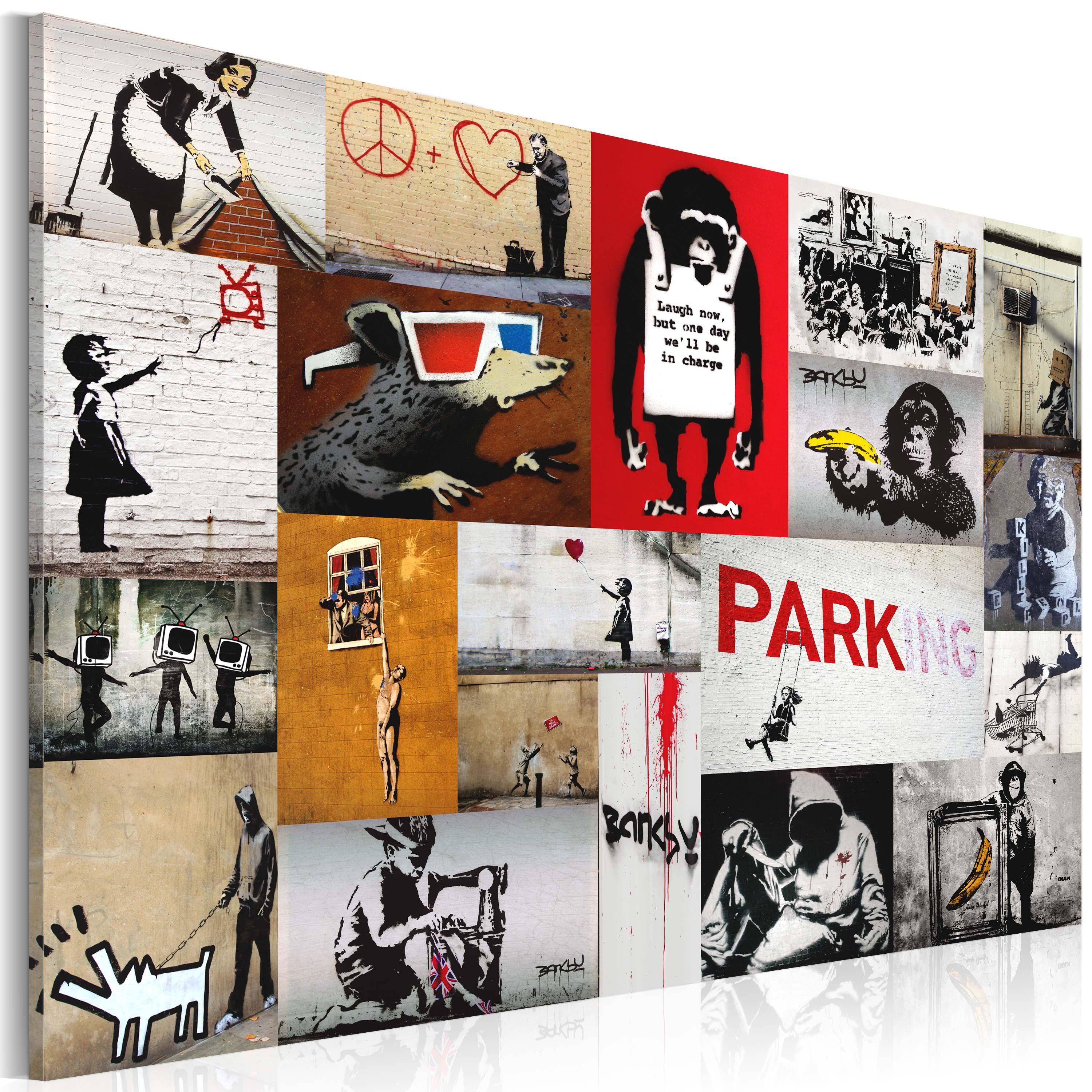 Billede - Banksy - collage - 120 x 80 cm - Premium Print