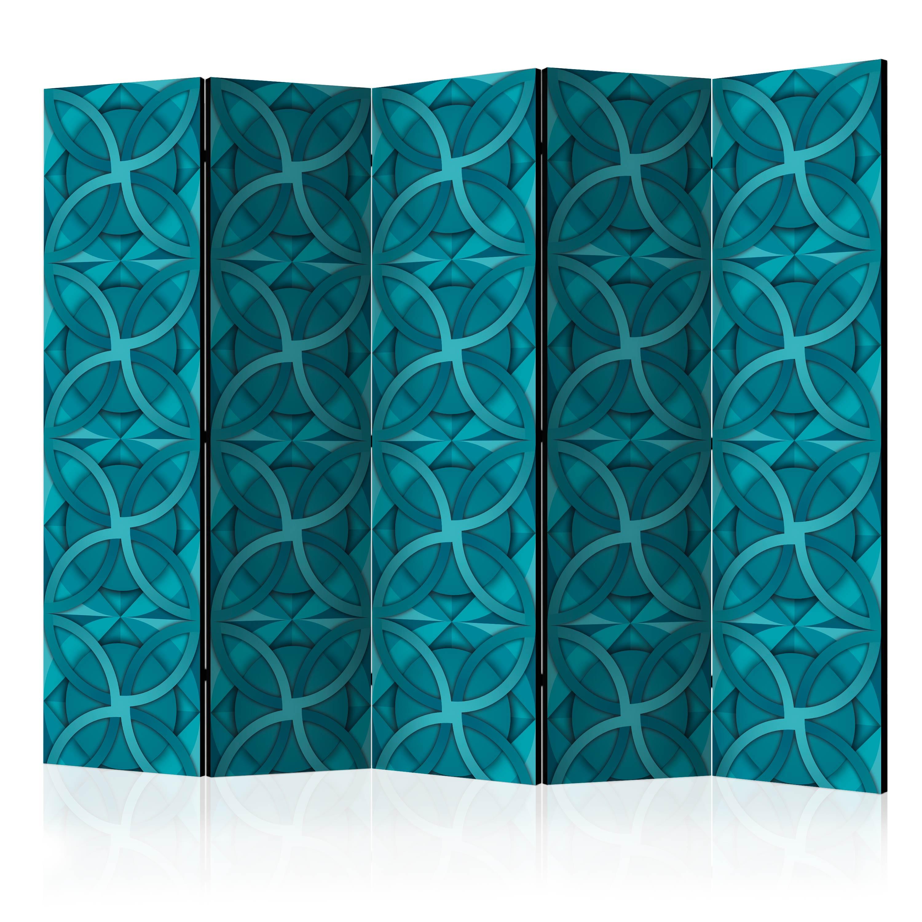 Skærmvæg - Geometric Turquoise II