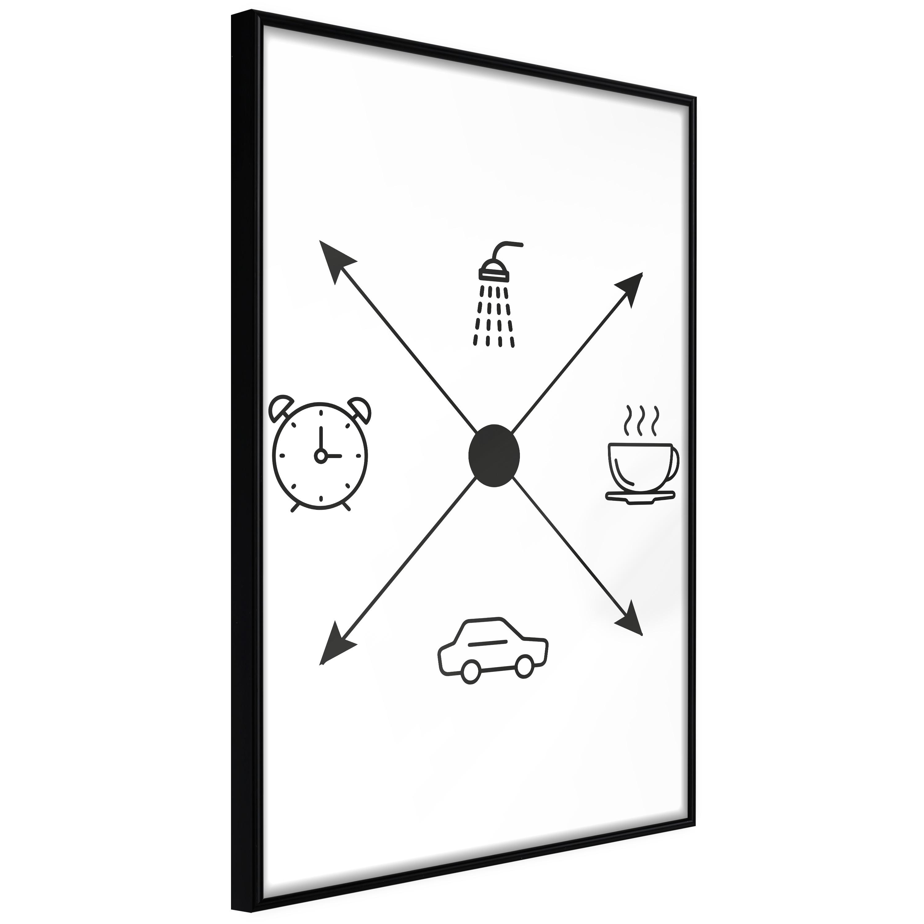 Plakat - Daily Schedule - 40 x 60 cm - Sort ramme