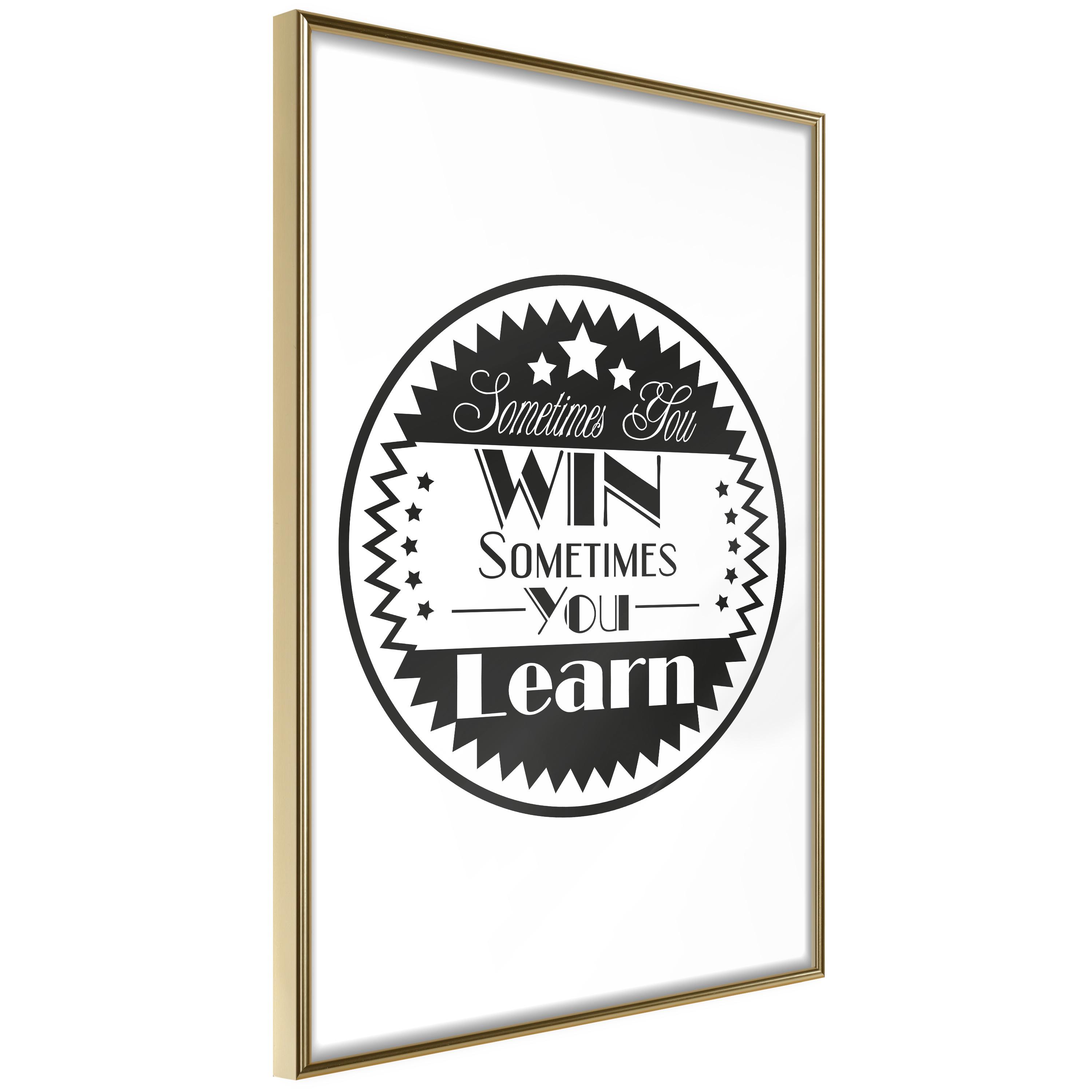 Plakat - Sometimes You Win Sometimes You Learn - 30 x 45 cm - Guldramme