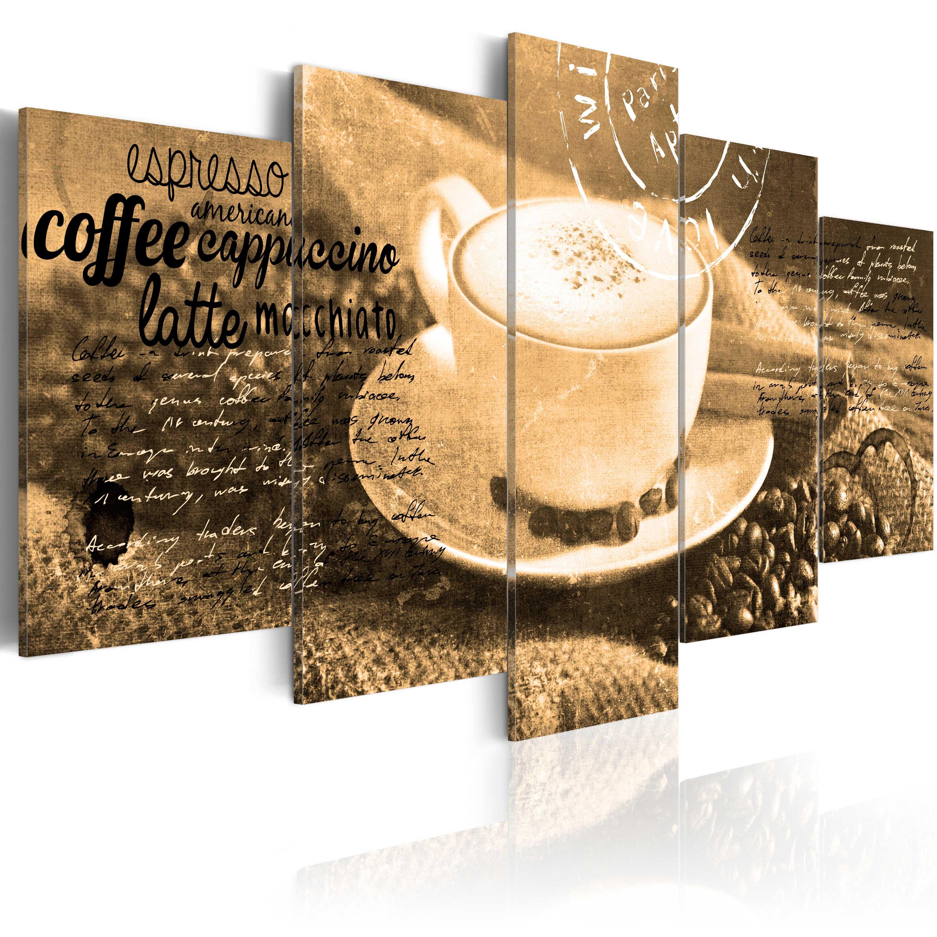 Billede - Coffe, Espresso, Cappuccino, Latte machiato ... - sepia