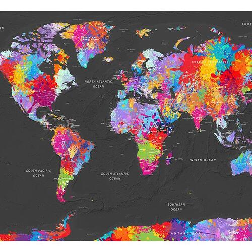 Fototapet - World Map: Synesthesia