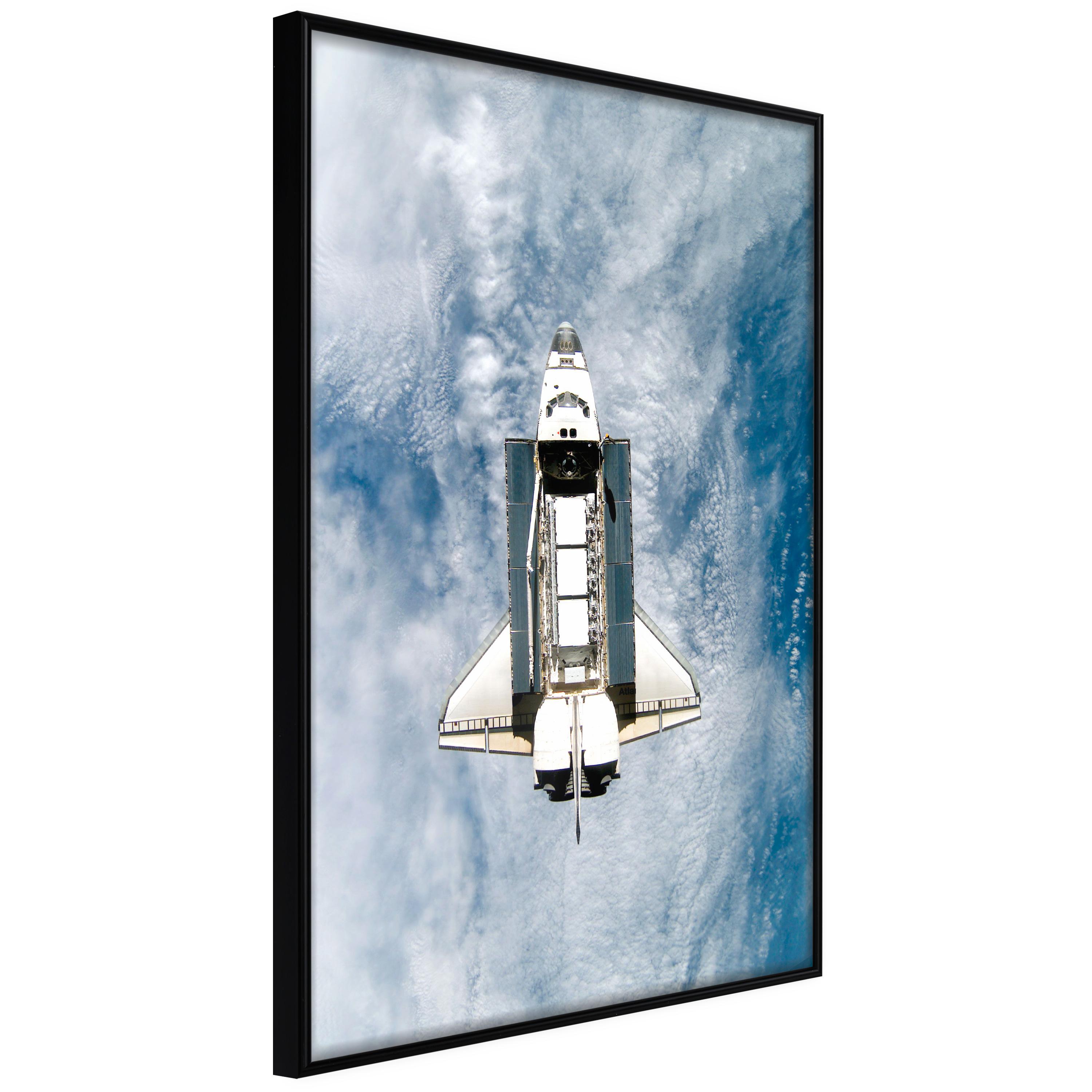 Plakat - Space Shuttle - 20 x 30 cm - Sort ramme