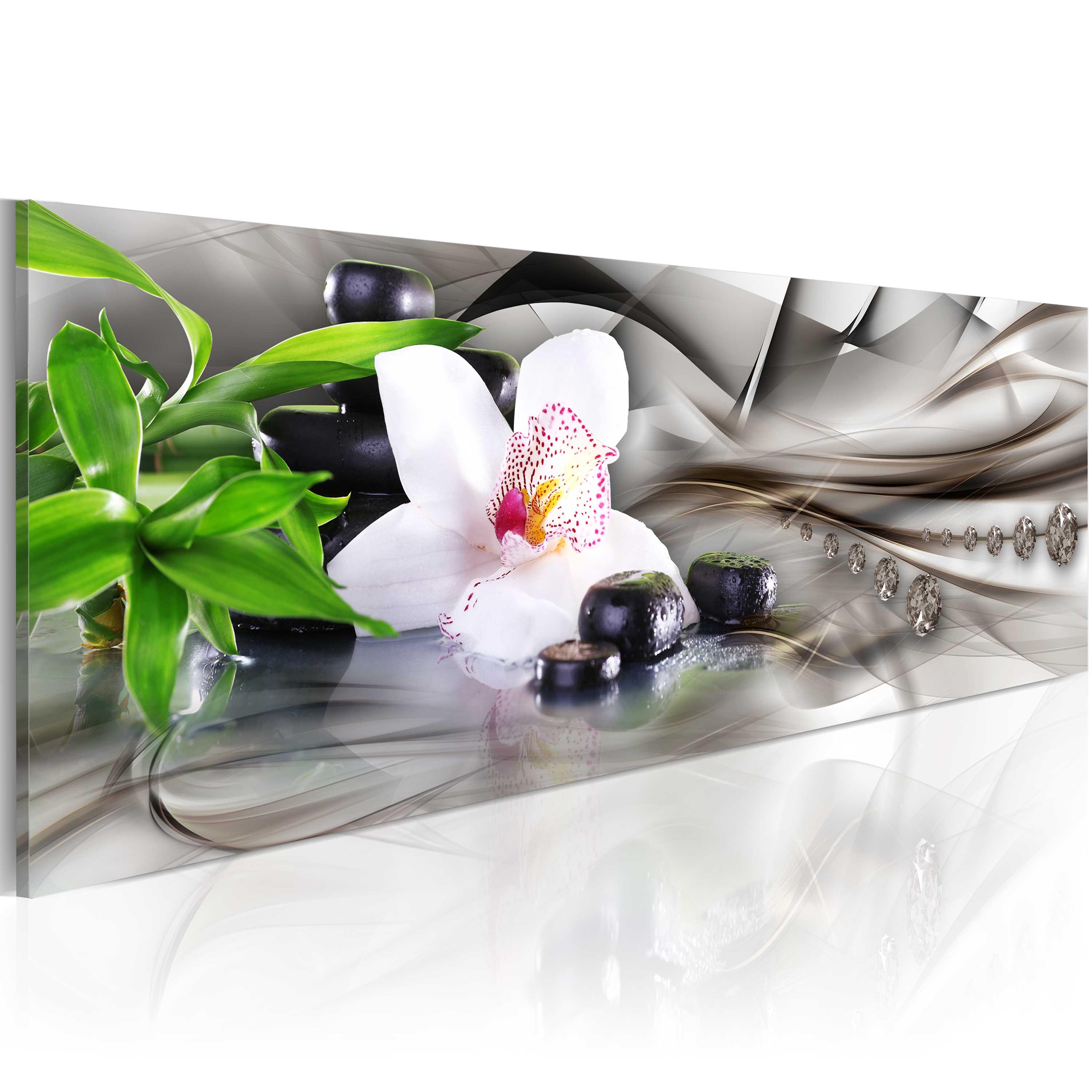 Billede - Zen composition: bamboo, orchid and stones - 120 x 40 cm - Standard