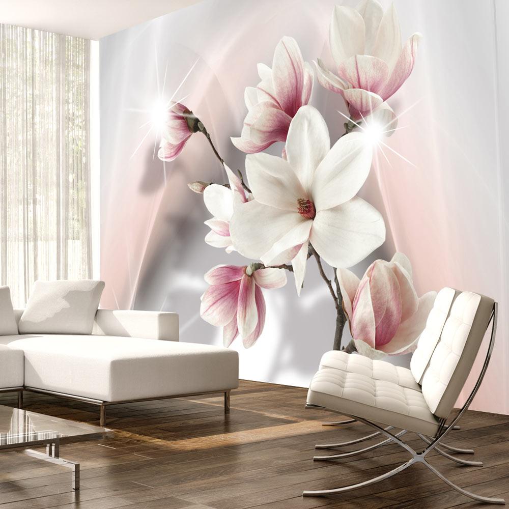 Fototapet - White magnolias - 245 x 175 cm - Selvklæbende
