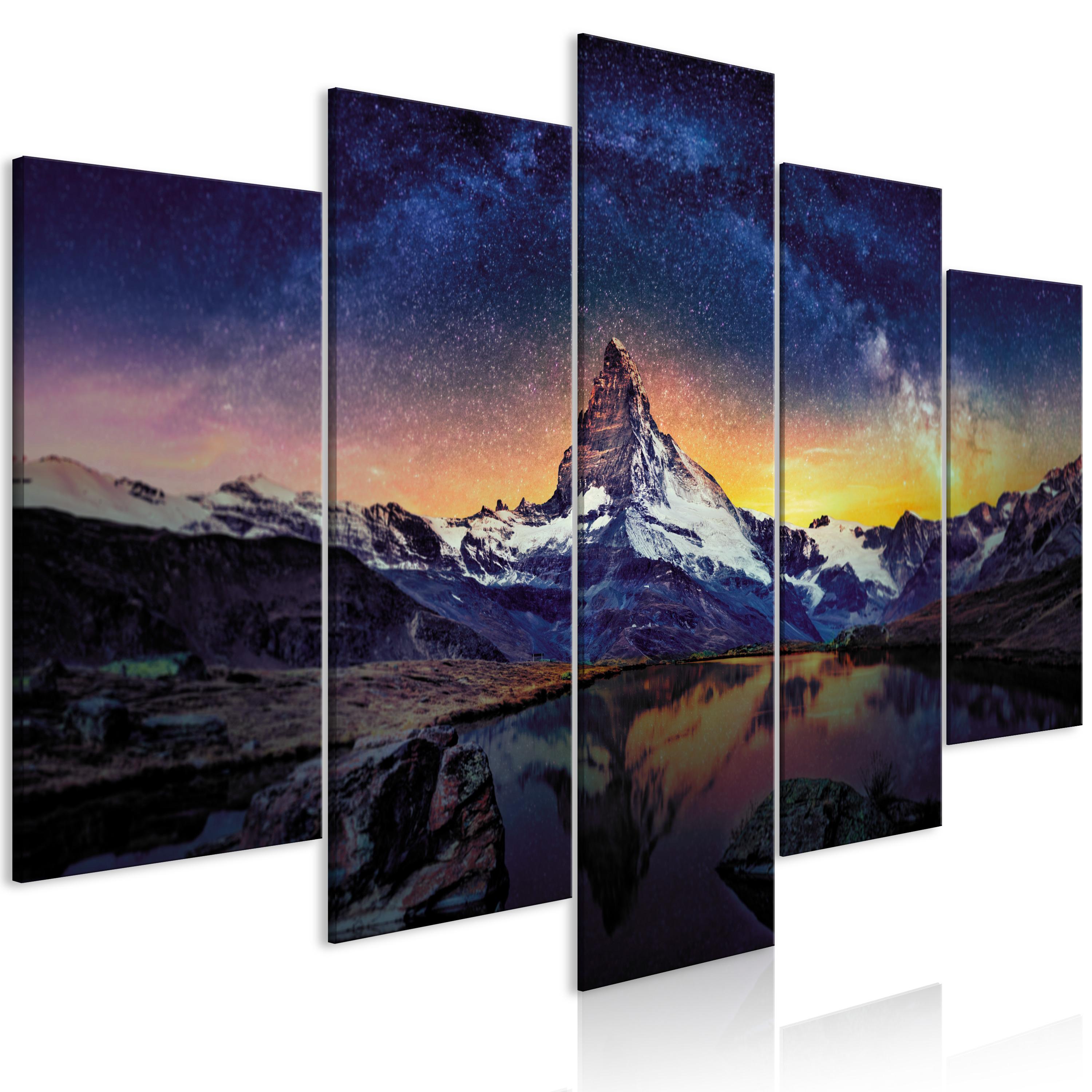 Billede - Matterhorn (5 dele) Wide - 225 x 112.5 cm - Premium Print