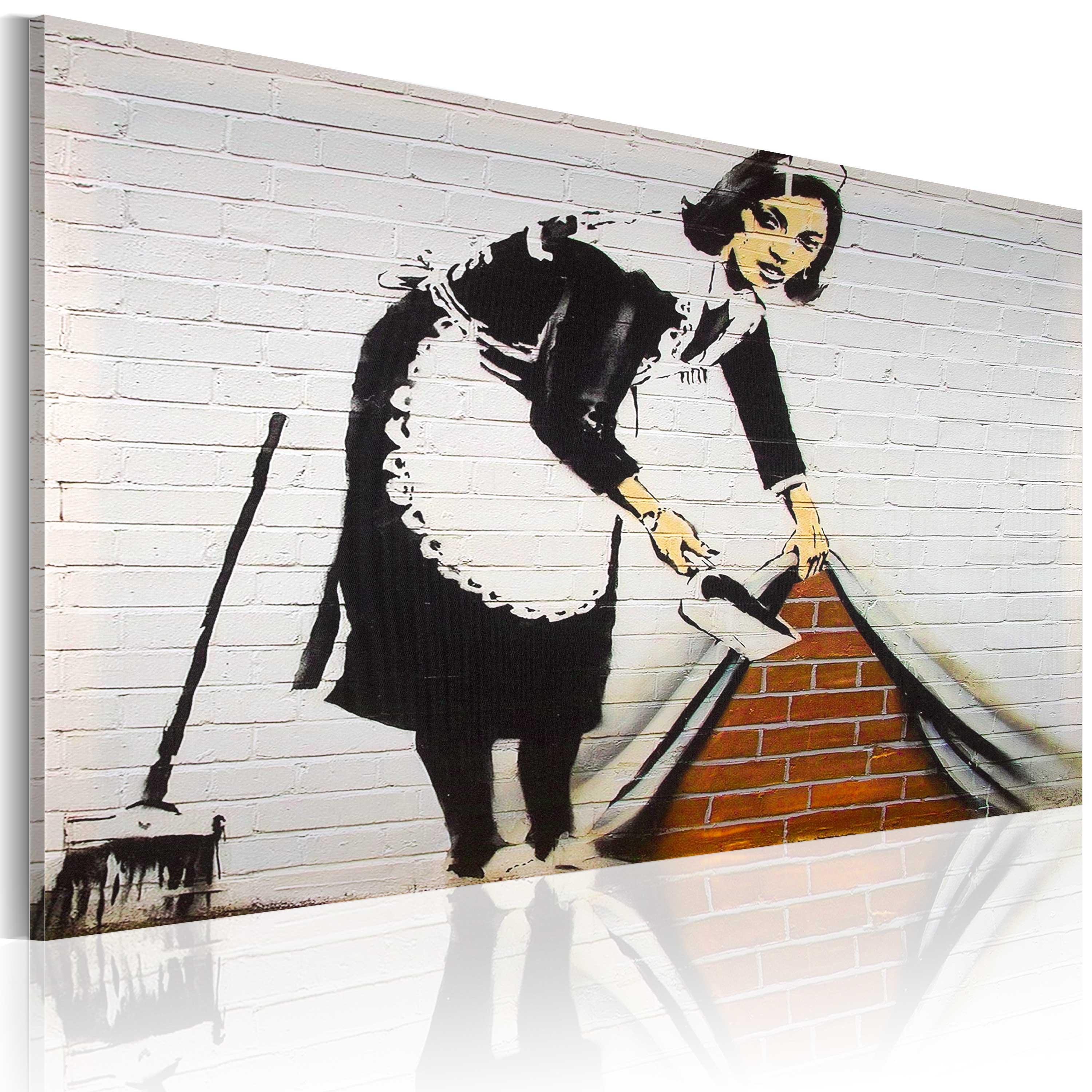 Billede - Rengøring lady (Banksy) - 60 x 40 cm - På italiensk lærred