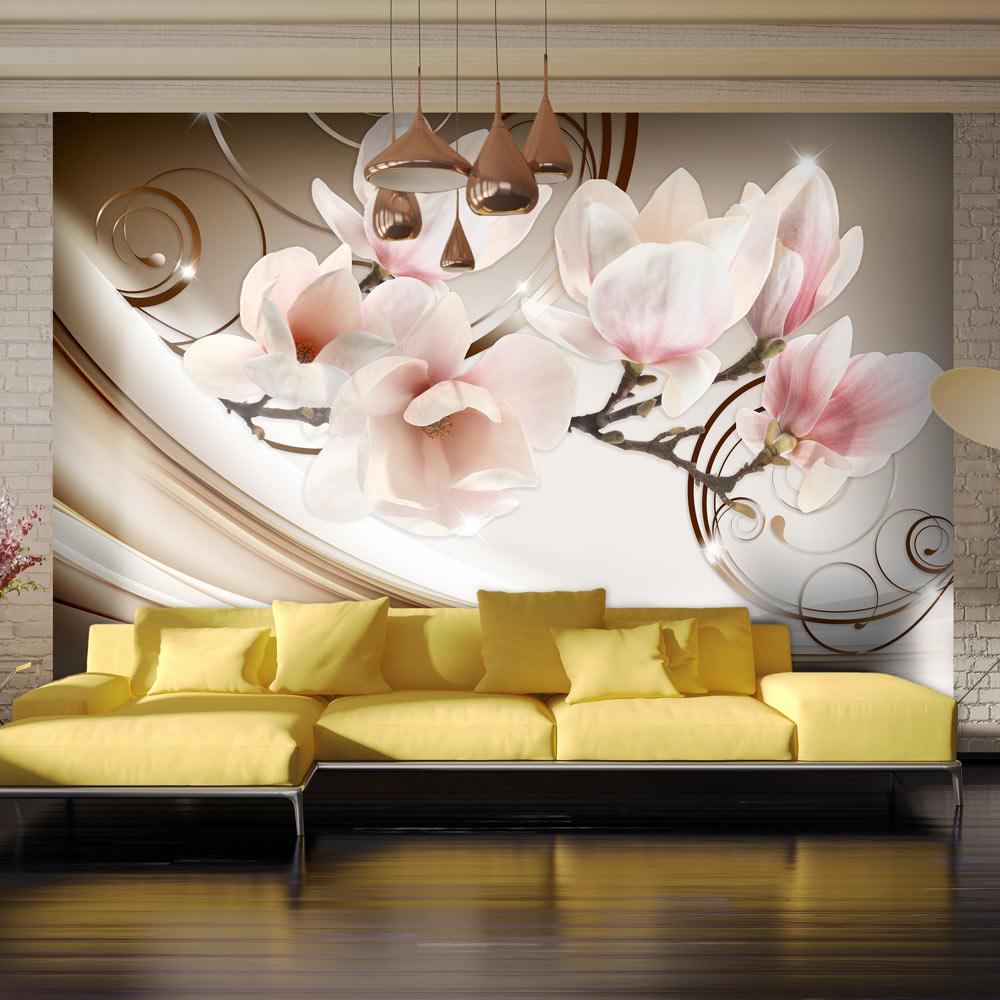Fototapet - Waves of Magnolia - 300 x 210 cm - Premium