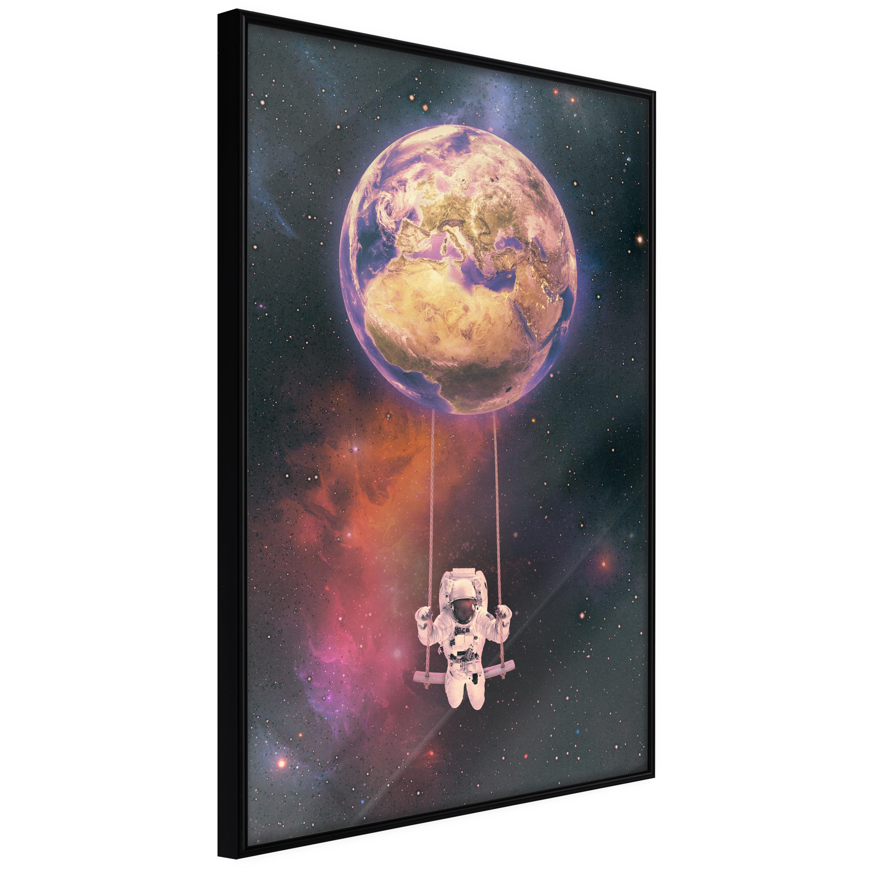 Plakat - Space Swing - 30 x 45 cm - Sort ramme