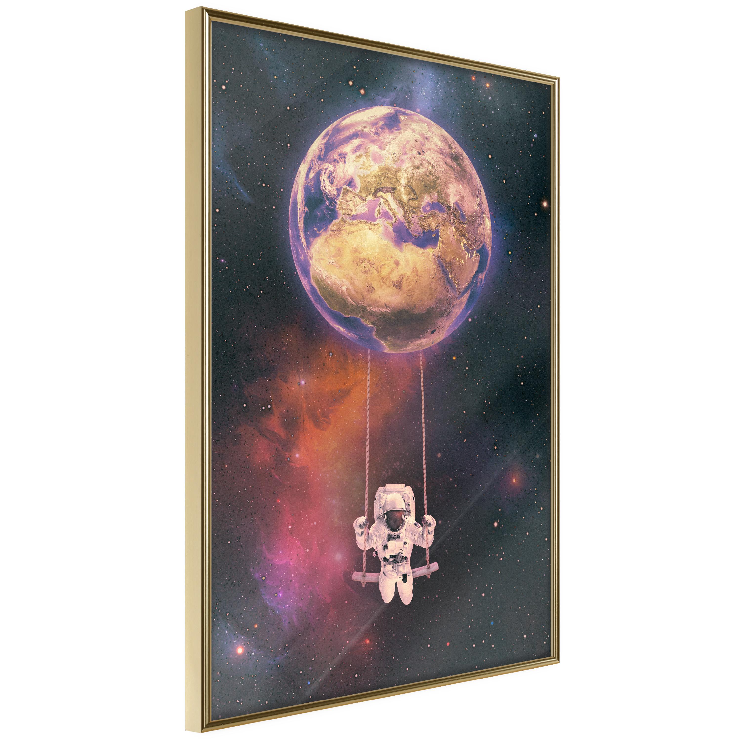 Plakat - Space Swing - 40 x 60 cm - Guldramme