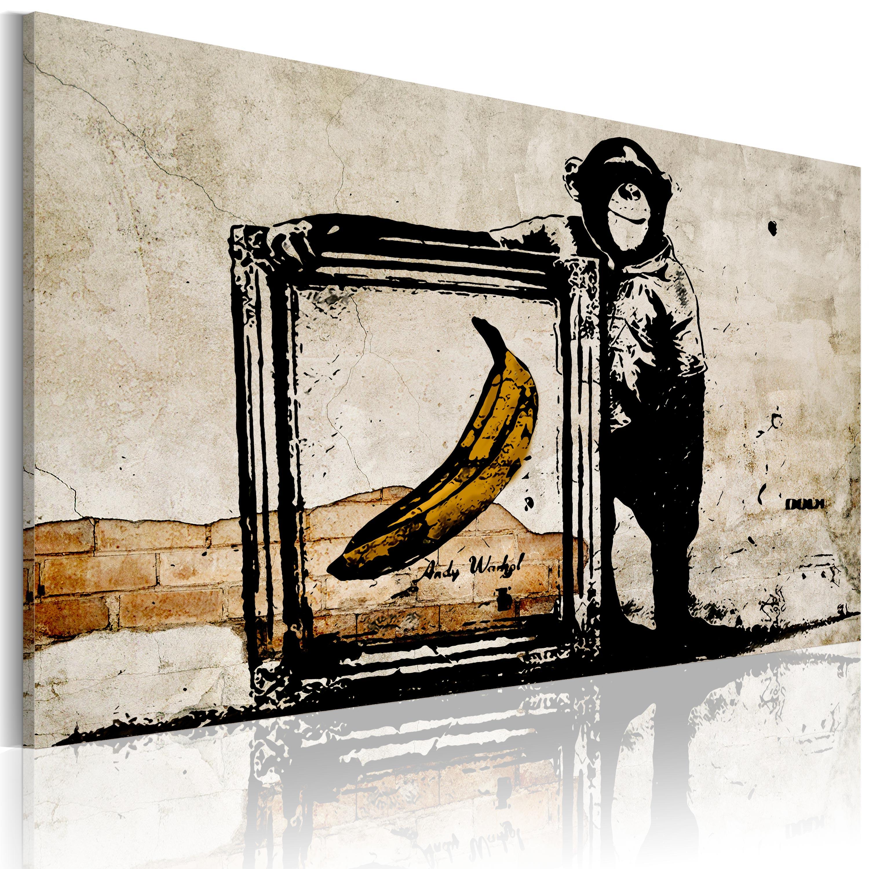 Billede - Inspired by Banksy - sepia - 90 x 60 cm - Premium Print
