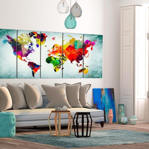 Billede - World Map: Green Vignette