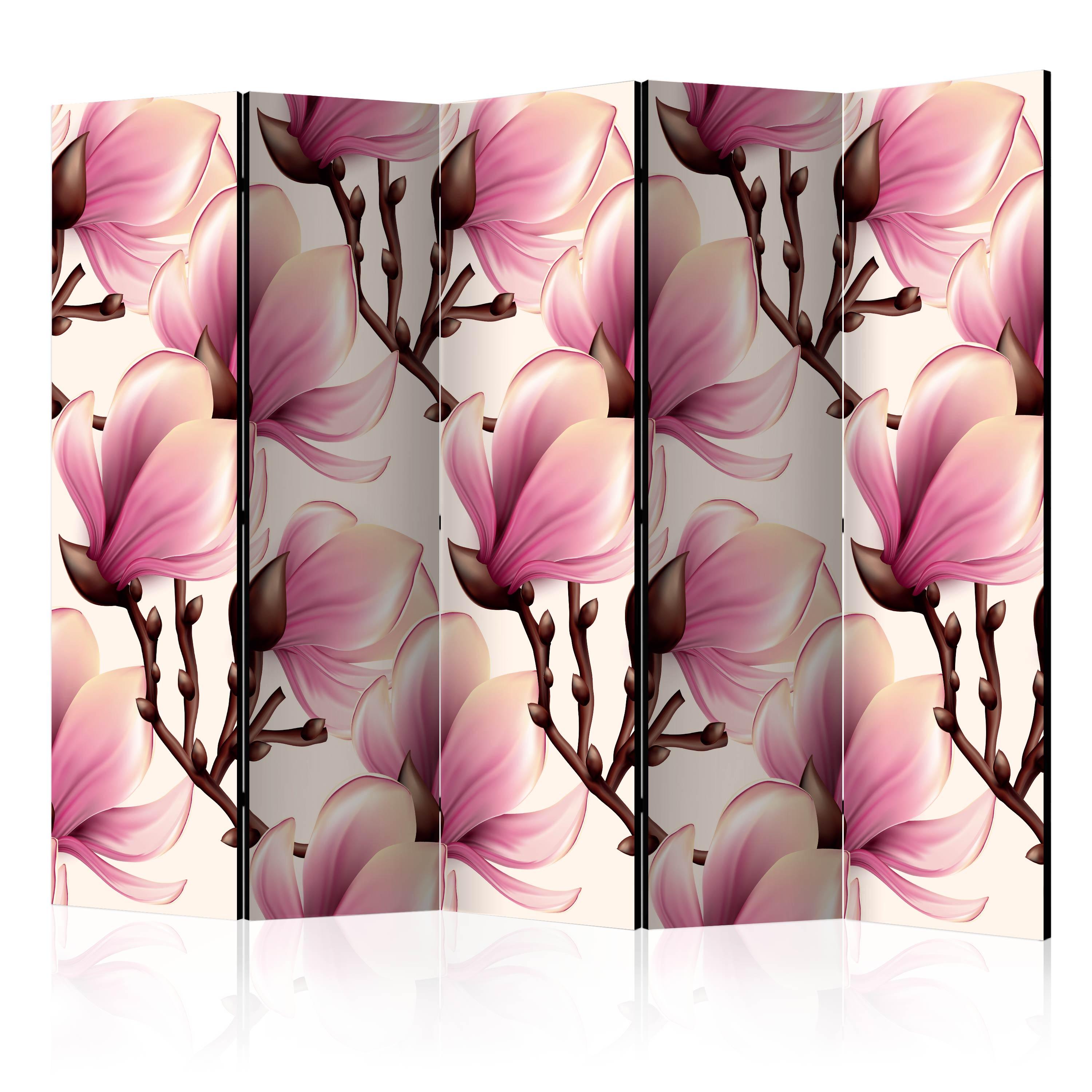 Skærmvæg - Blooming Magnolias II - 225 x 172 cm - Dobbeltsiddet billede