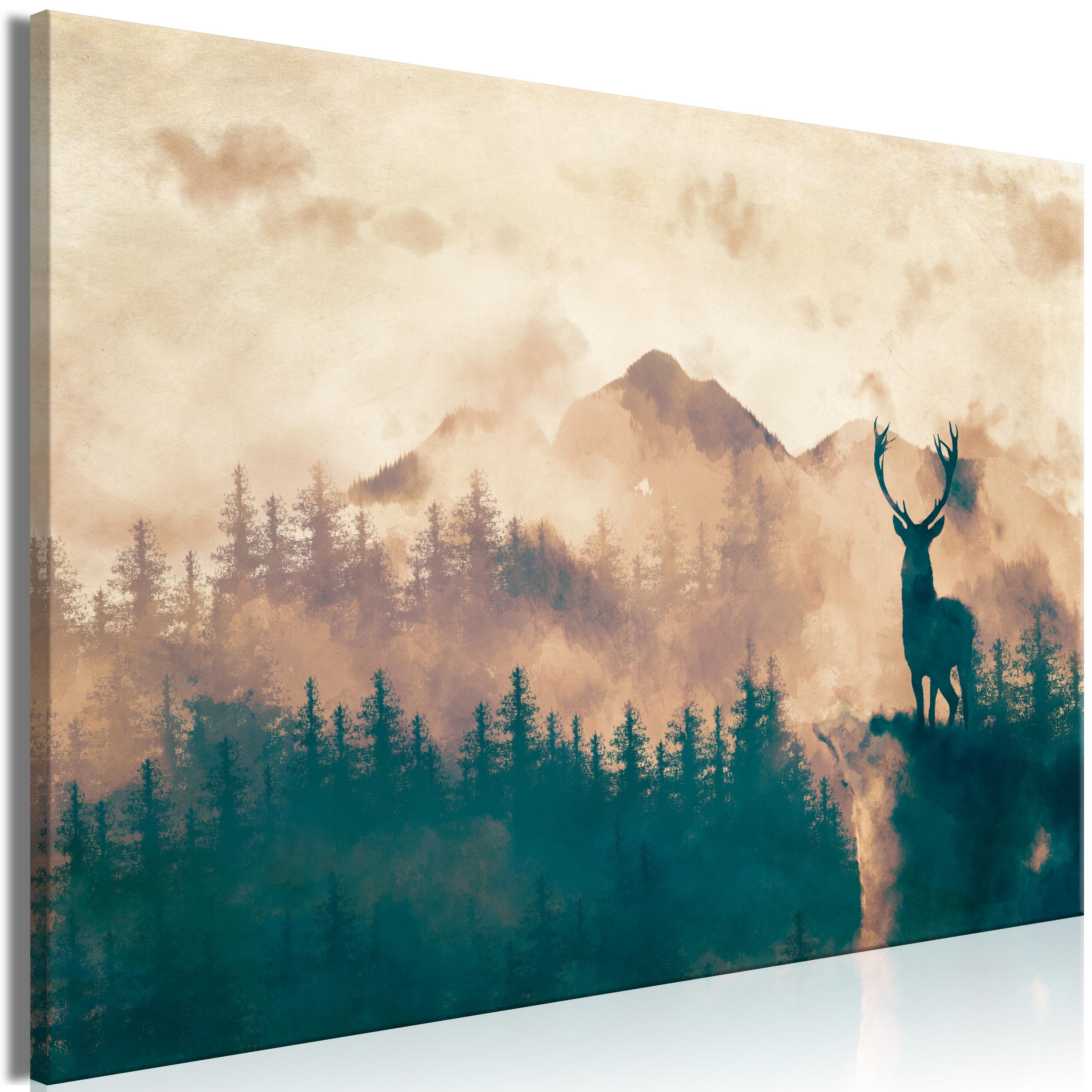 Billede - Proud Deer (1 Part) Wide - 120 x 80 cm - Premium Print