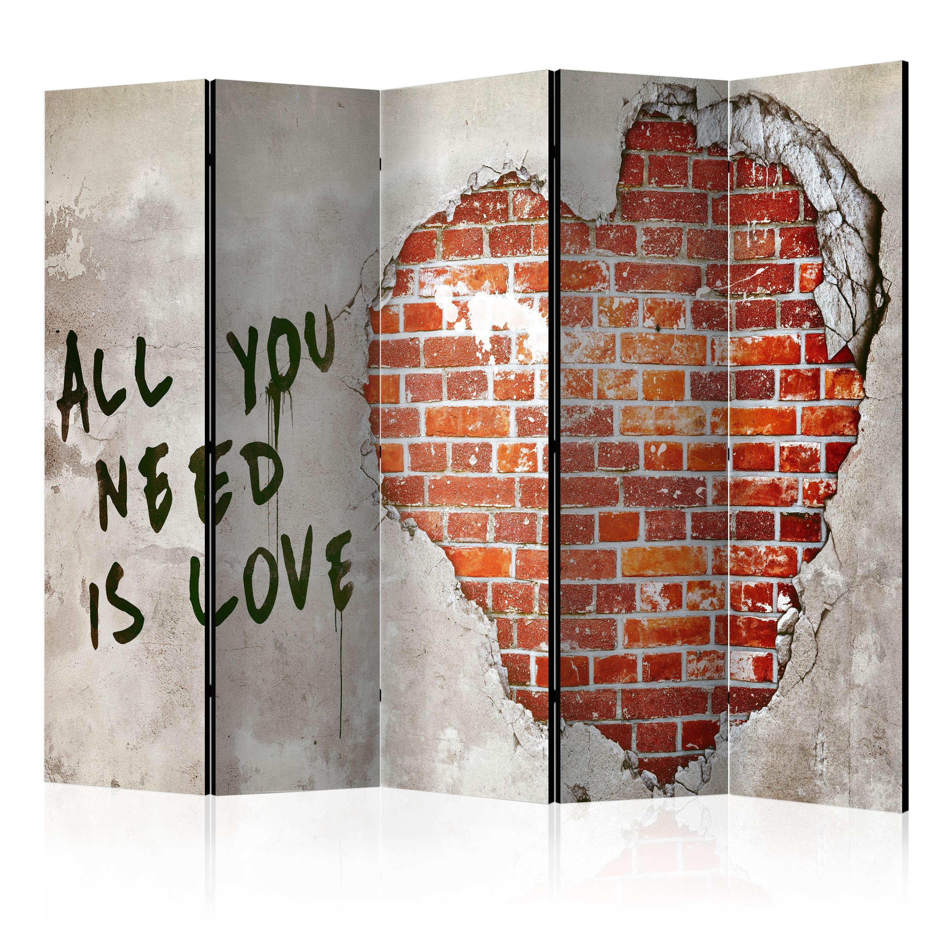 Skærmvæg - Love is all you need II - 225 x 172 cm - Dobbeltsiddet
