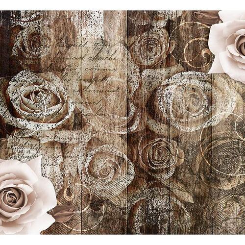 Fototapet - Old Wood & Roses