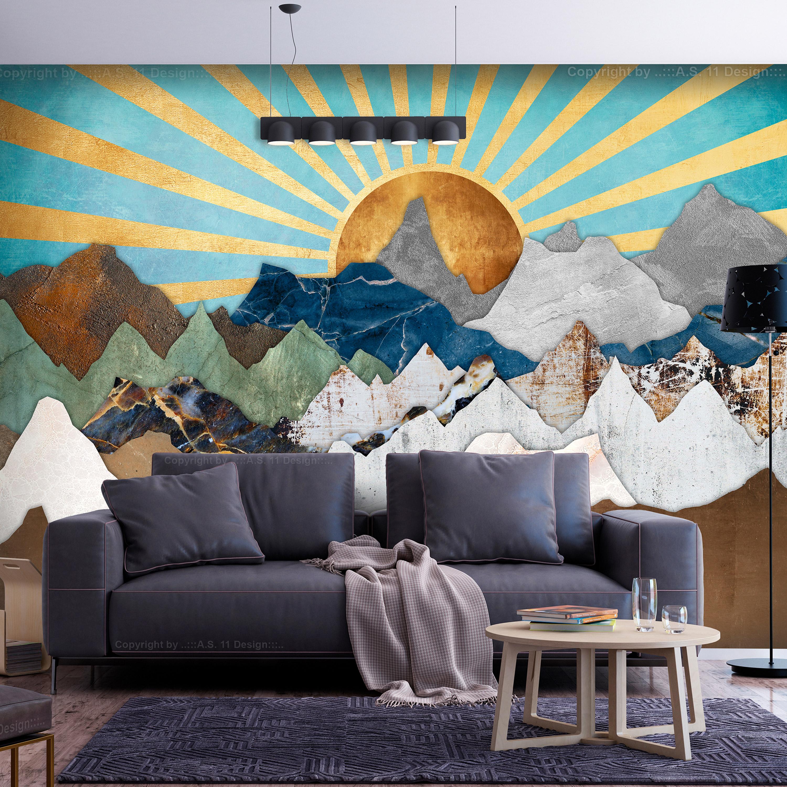 Fototapet - Morning in the Mountains - 196 x 140 cm - Selvklæbende