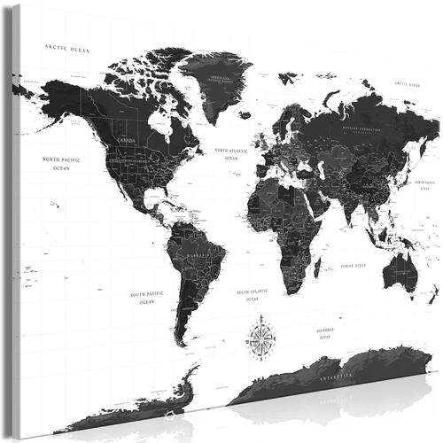 Billede - Black and White Map (1 Part) Wide