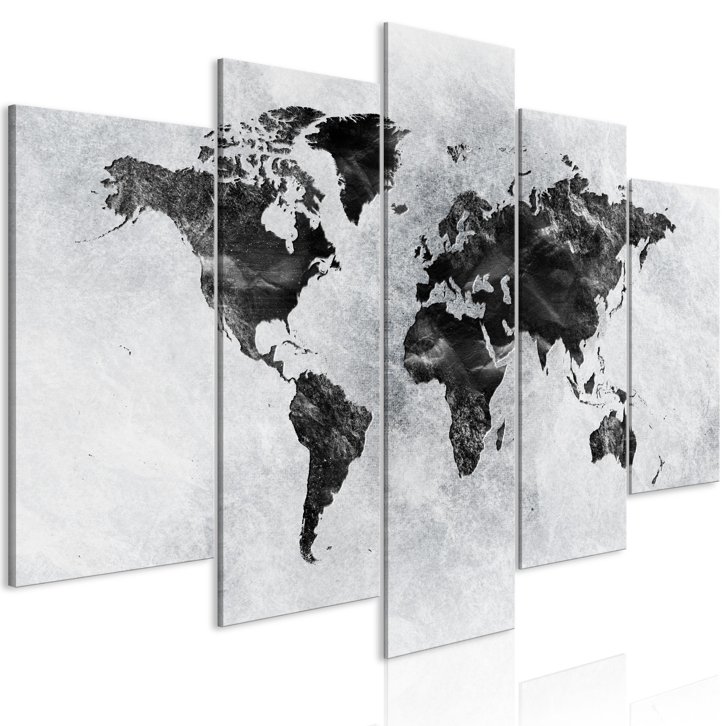 Billede - Concrete World (5 dele) Wide - 225 x 112.5 cm - Premium Print
