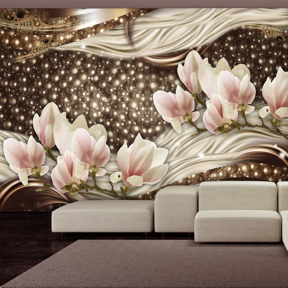 Fototapet - Pearls and Magnolias - 250 x 175 cm - Standard