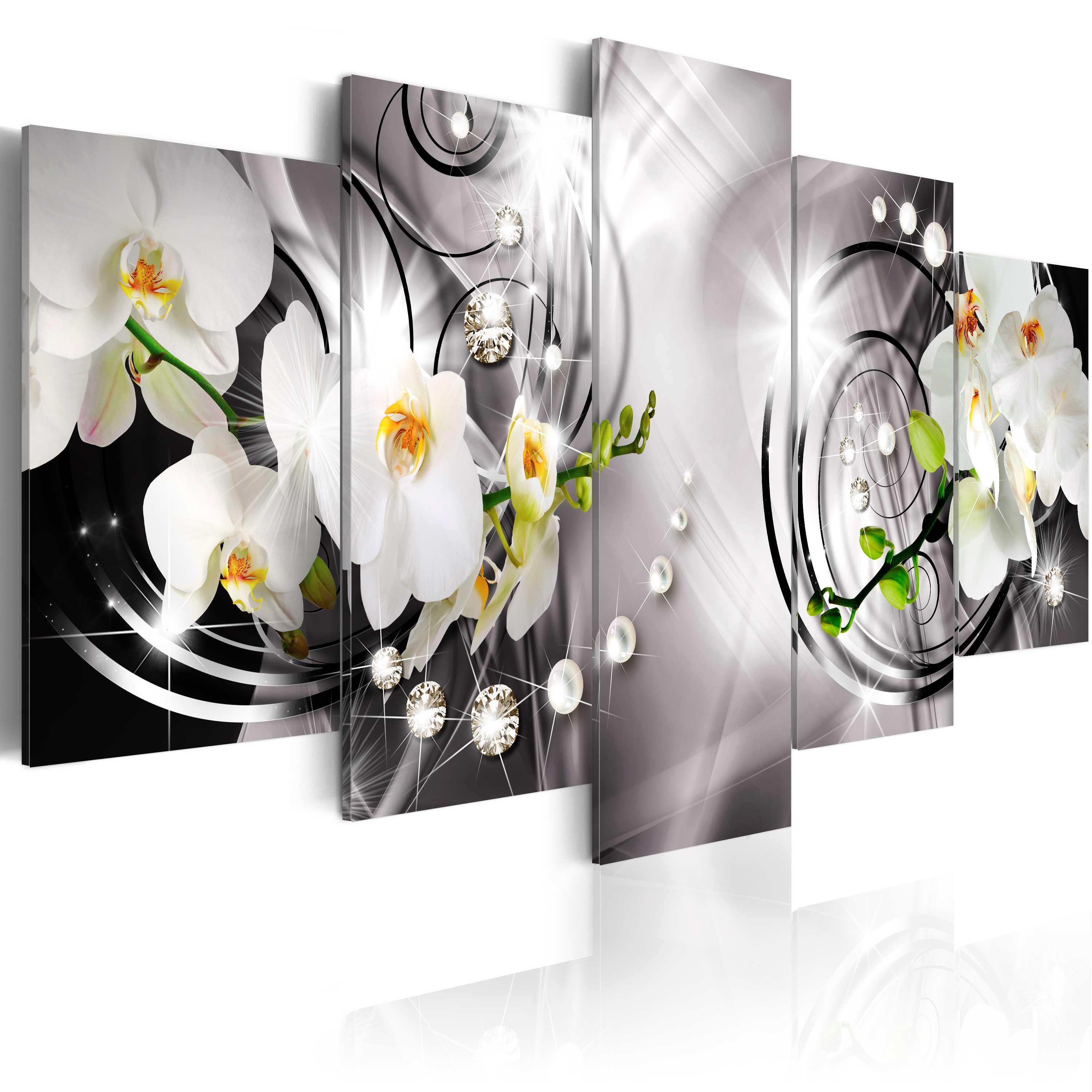 Billede -  Orchid, pearls and diamonds - 225 x 112.5 cm - Premium Print