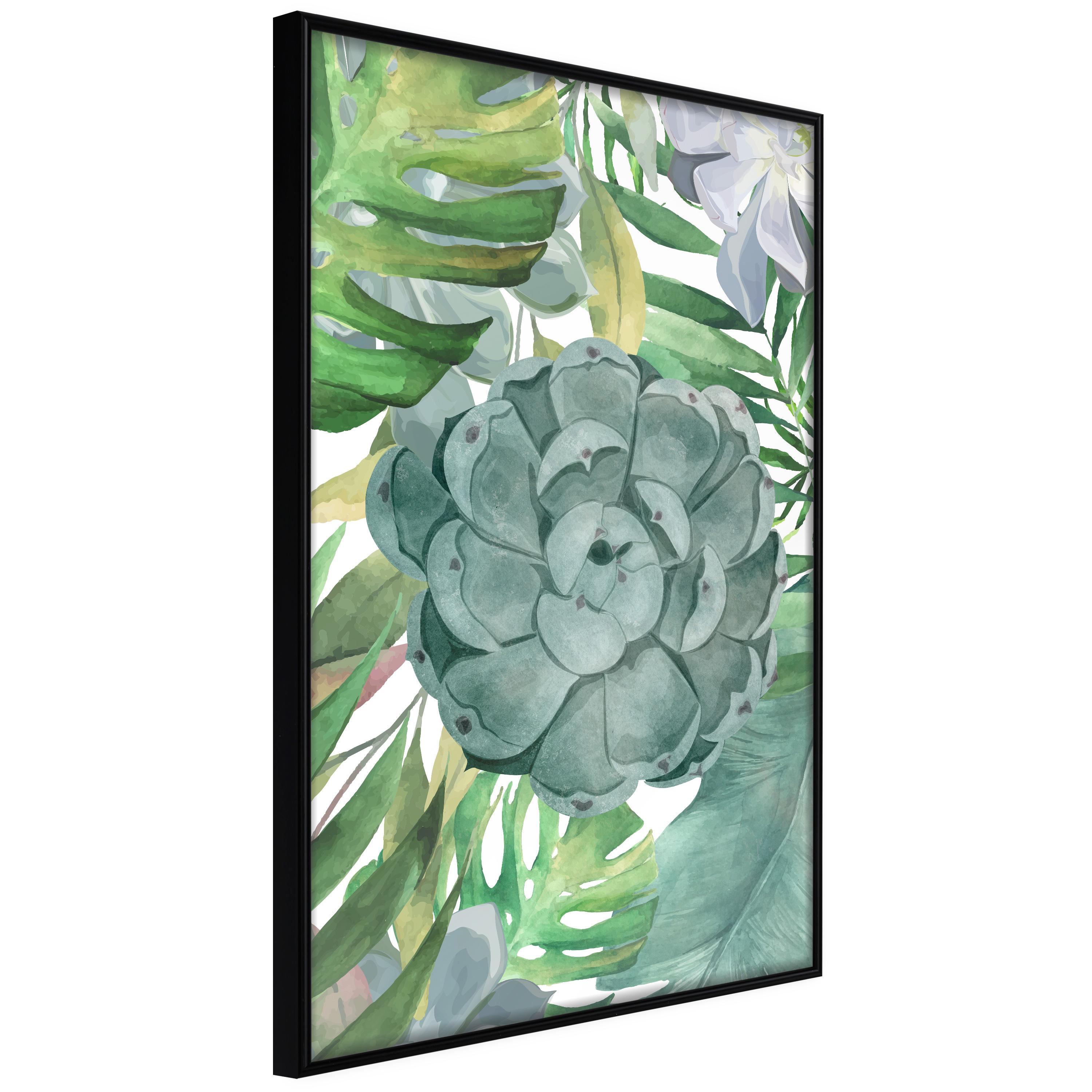 Plakat - Tropical Flora - 30 x 45 cm - Sort ramme