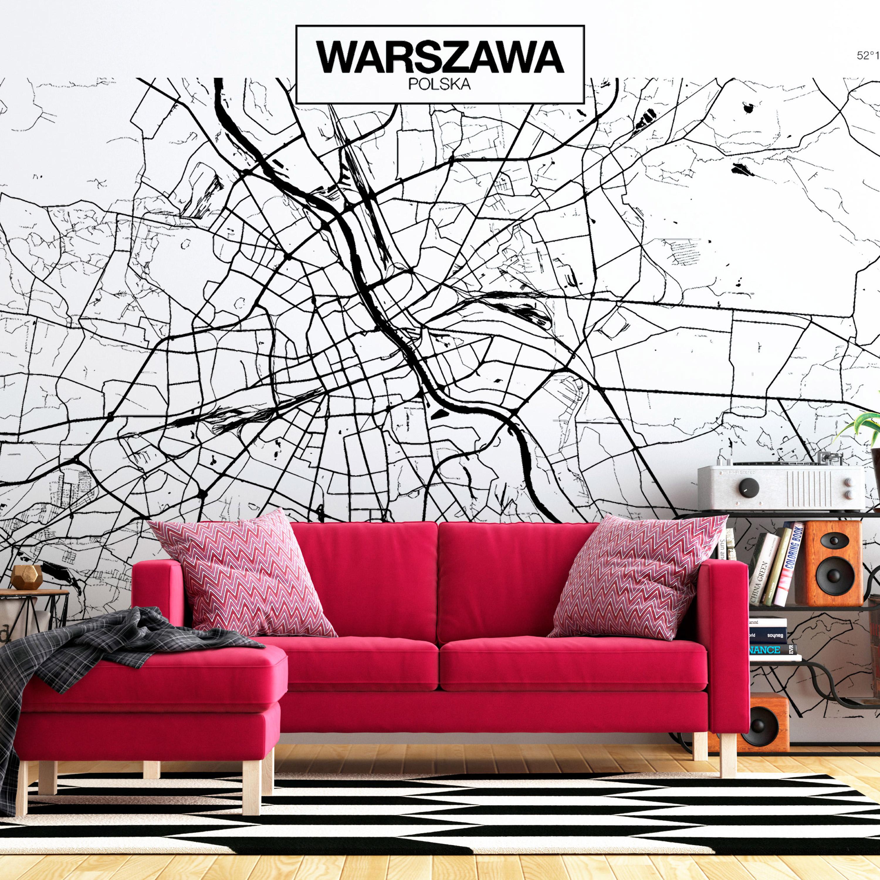 Fototapet - Warsaw Map