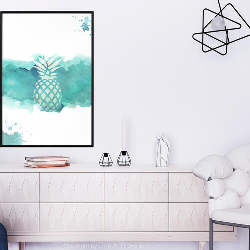 Plakat - Pineapple in Watercolours