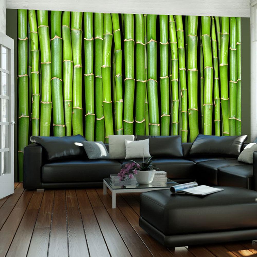 Fototapet - Bamboo væg - 343 x 270 cm - Selvklæbende