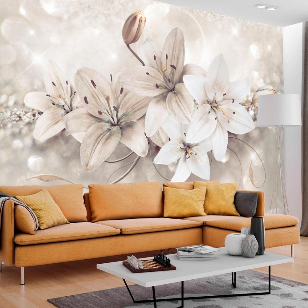 Fototapet - Diamond Lilies - 245 x 175 cm - Selvklæbende