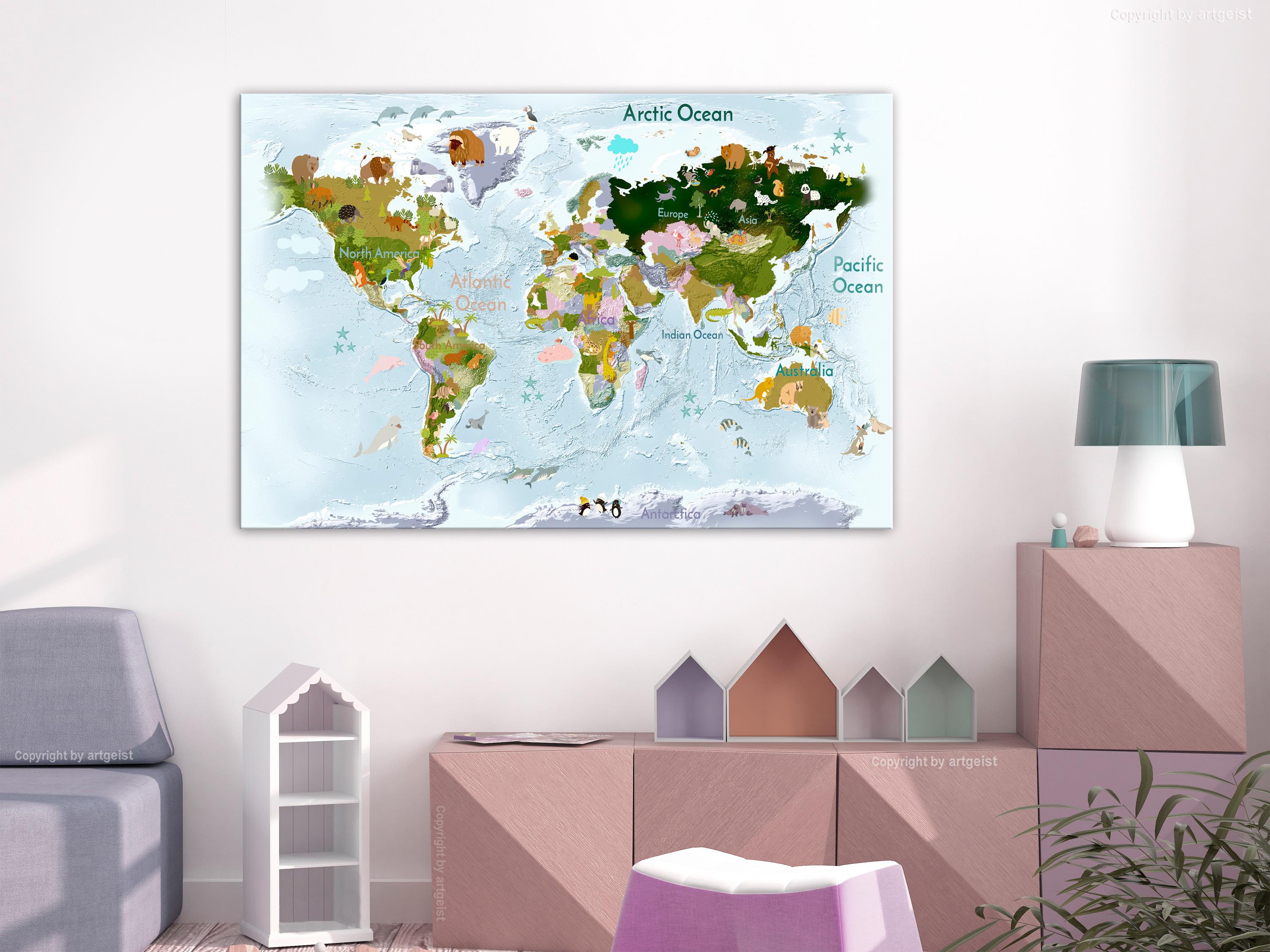 Billede - World Animals (1 Part) Wide - 90 x 60 cm - Premium Print